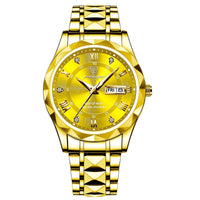 Herren Automatik Armbanduhr mit Leuchtzeigern und Datum-Gold Gold-Luzern Mode