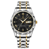 Herren Automatik Armbanduhr mit Leuchtzeigern und Datum-Gold Schwarz-Luzern Mode