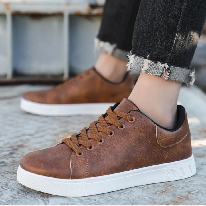 Herren Freizeitschuhe Lederoptik mit Komfortsohle-Luzern Mode