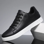 Herren Freizeitschuhe Lederoptik mit Komfortsohle-Schwarz-39-Luzern Mode