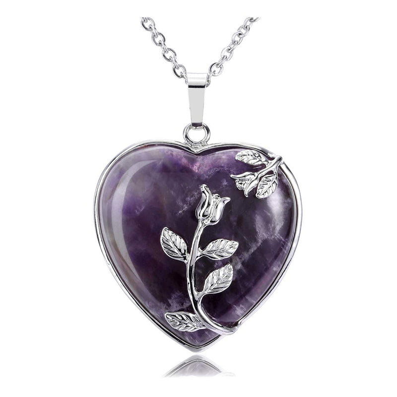 Halskette für Damen | Herzförmig | Liebessymbol | Stilvoll-Amethyst-Luzern Mode