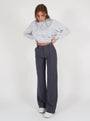 Damenmode: Elegante Hose mit weitem Bein und Top-Set-Grau-S-Luzern Mode