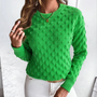Damen Strickpullover mit Strukturmuster - Modischer Look-Grün-XS-Luzern Mode