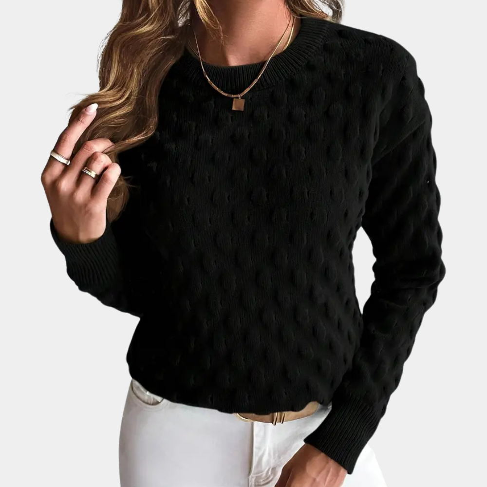 Damen Strickpullover mit Strukturmuster - Modischer Look-Luzern Mode
