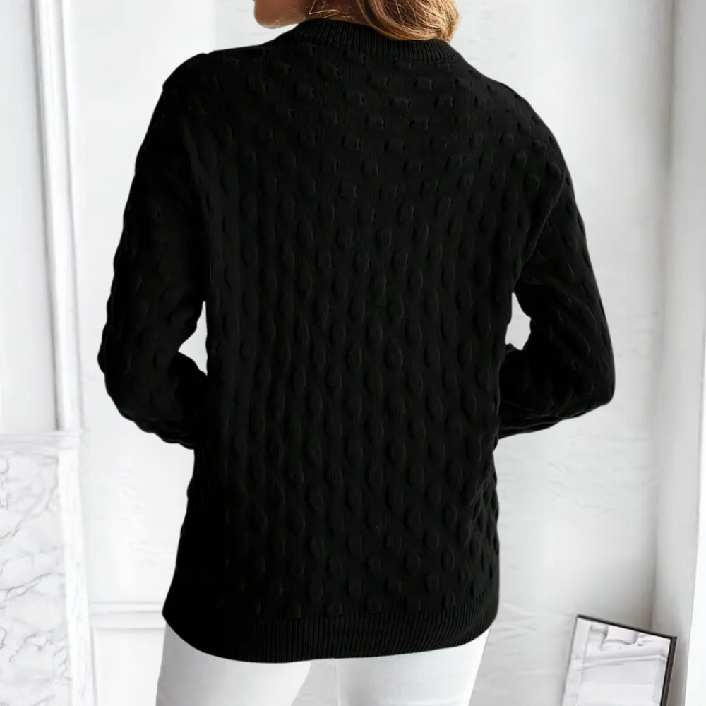 Damen Strickpullover mit Strukturmuster - Modischer Look-Luzern Mode