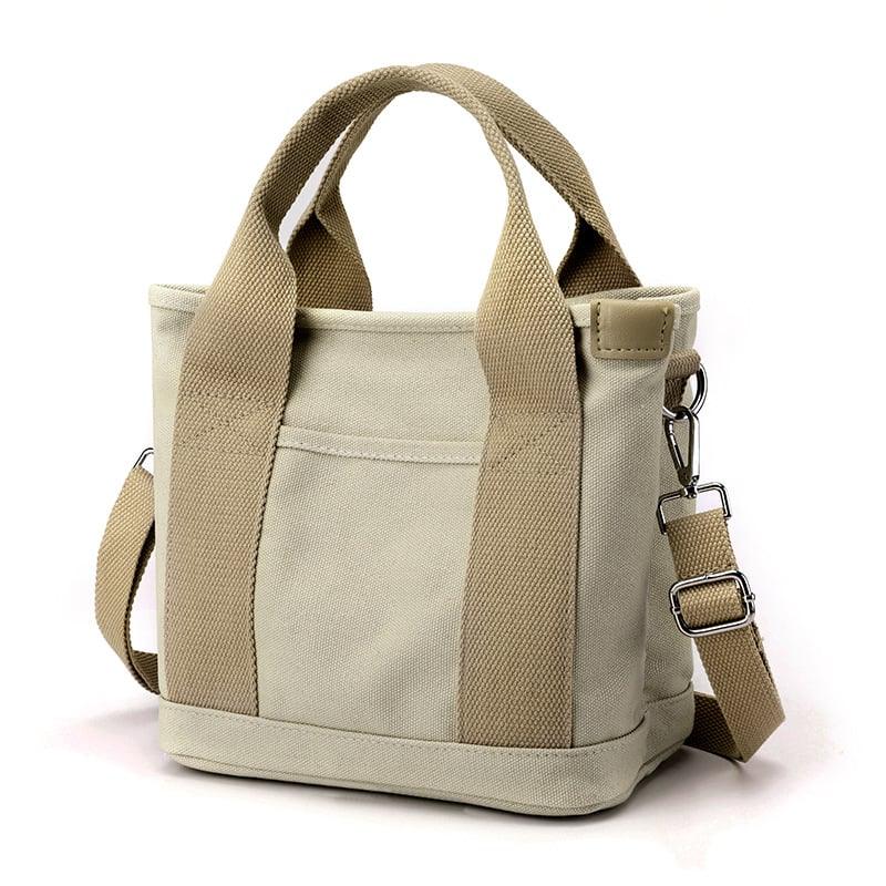 Kleine Damen Umhängetasche aus Segeltuch für Alltag-Beige-Luzern Mode
