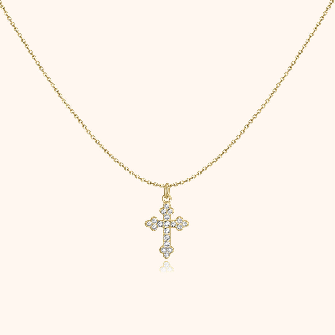 Halskette mit Kreuz | Spirituell Stilvoll Silber Gold Langlebig Einzigartig-Gold-Luzern Mode