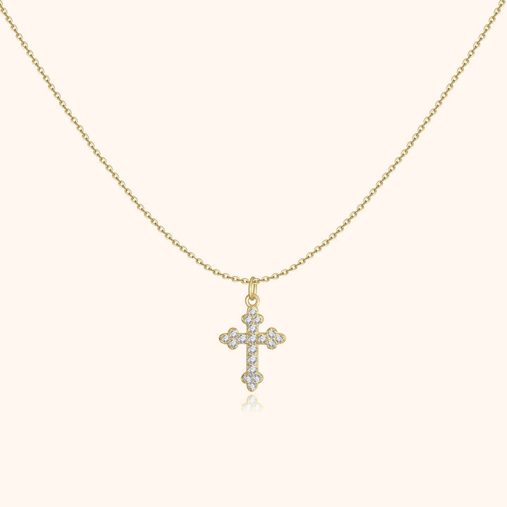 Halskette mit Kreuz | Spirituell Stilvoll Silber Gold Langlebig Einzigartig-Gold-Luzern Mode