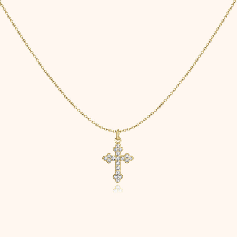 Halskette mit Kreuz | Spirituell Stilvoll Silber Gold Langlebig Einzigartig-Gold-Luzern Mode