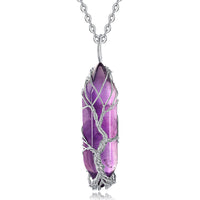 Halskette für Damen | Edelstein | Lebensbaum | Stilvoll | Spirituell-Amethyst-Luzern Mode