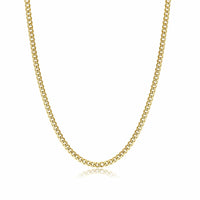 Herrenkette | Gliederkette Stilvoll Robust Langlebig Silber Vielseitig-3 mm-Gold-Luzern Mode