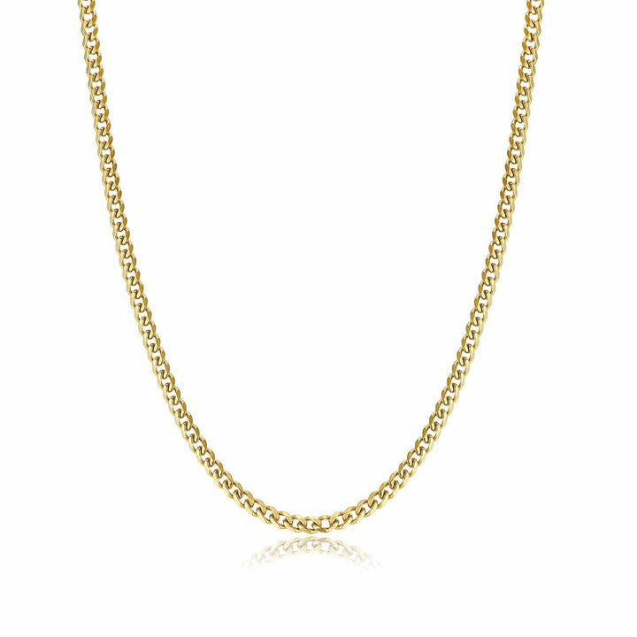 Herrenkette | Gliederkette Stilvoll Robust Langlebig Silber Vielseitig-3 mm-Gold-Luzern Mode
