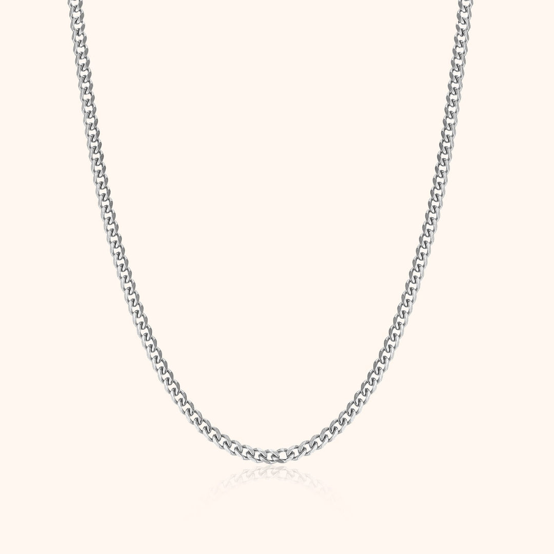 Herrenkette | Gliederkette Stilvoll Robust Langlebig Silber Vielseitig-3 mm-Silber-Luzern Mode