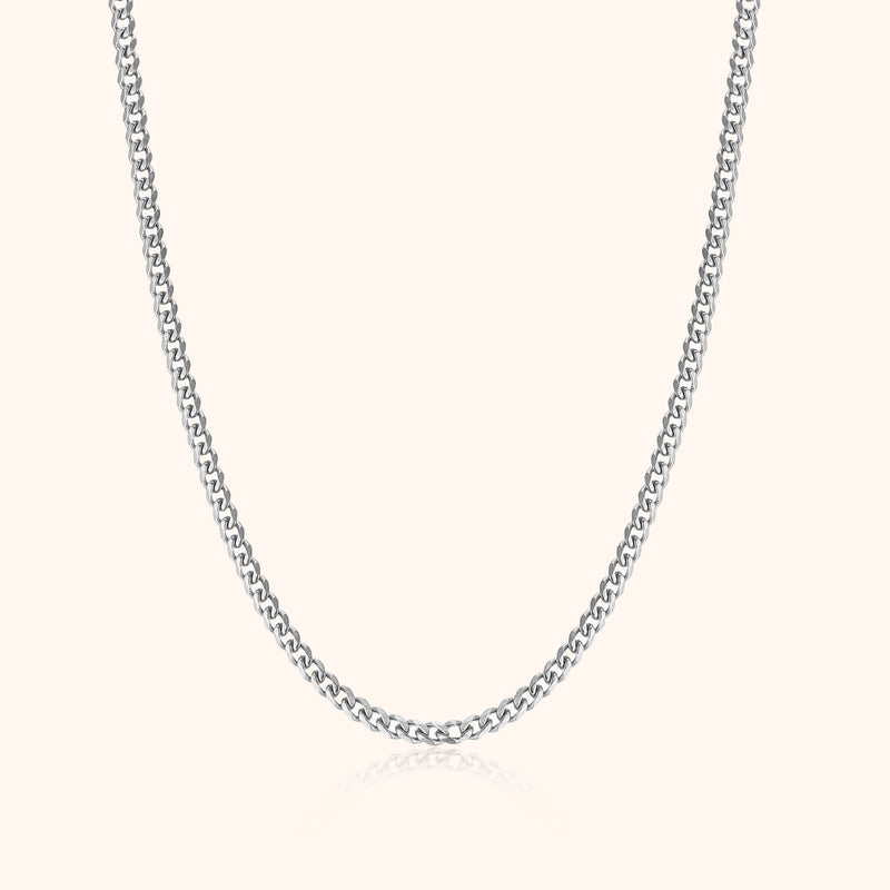 Herrenkette | Gliederkette Stilvoll Robust Langlebig Silber Vielseitig-3 mm-Silber-Luzern Mode