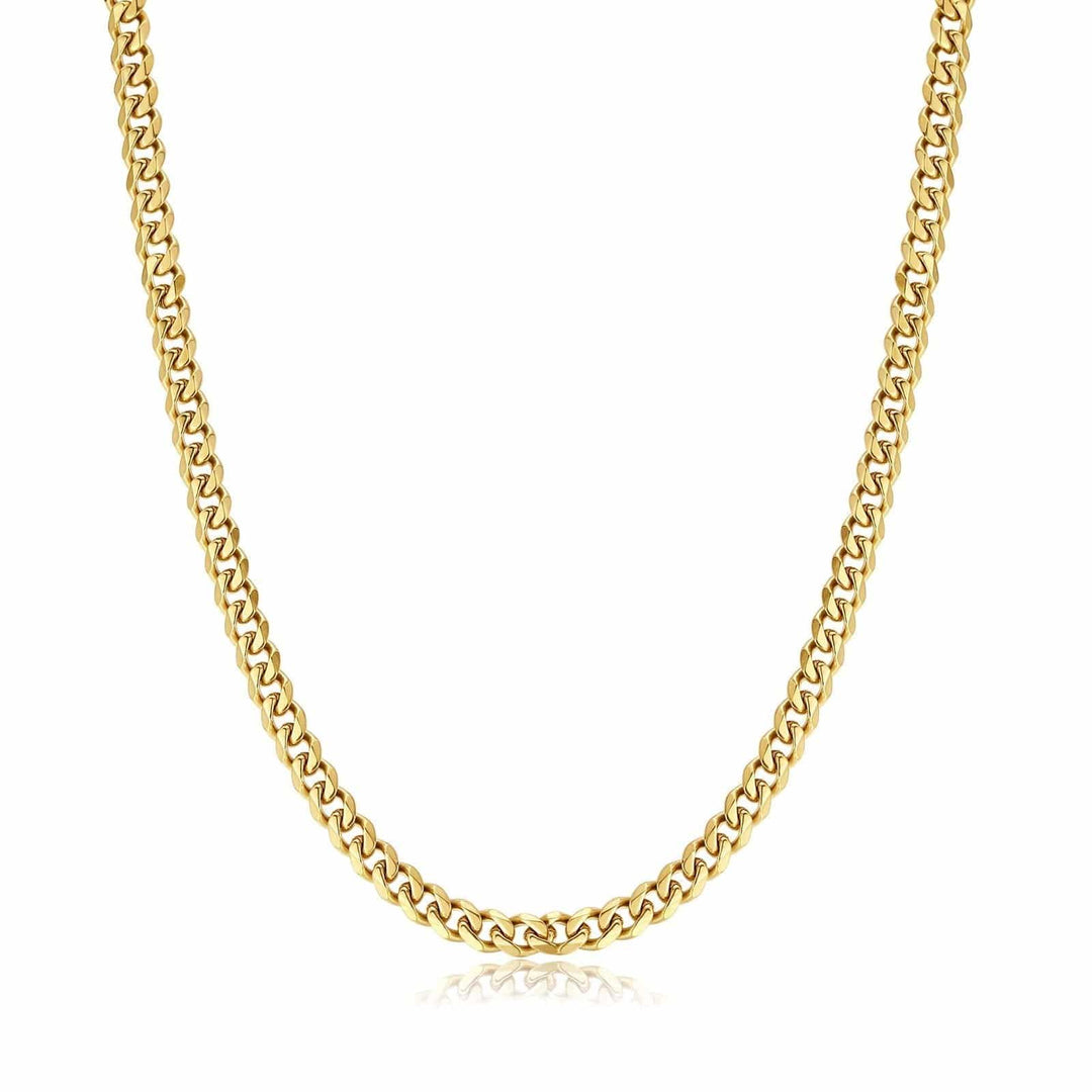 Herrenkette | Gliederkette Stilvoll Robust Langlebig Silber Vielseitig-5 mm-Gold-Luzern Mode
