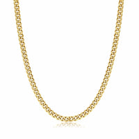 Herrenkette | Gliederkette Stilvoll Robust Langlebig Silber Vielseitig-5 mm-Gold-Luzern Mode