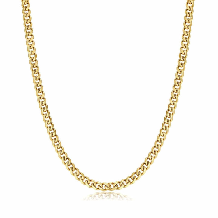 Herrenkette | Gliederkette Stilvoll Robust Langlebig Silber Vielseitig-5 mm-Gold-Luzern Mode