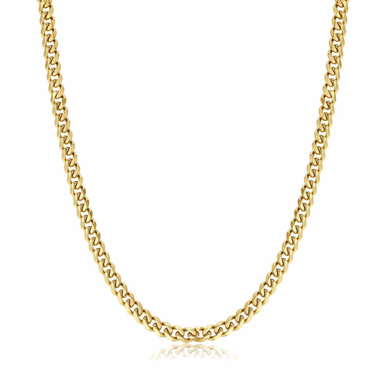 Herrenkette | Gliederkette Stilvoll Robust Langlebig Silber Vielseitig-5 mm-Gold-Luzern Mode