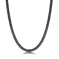 Herrenkette | Gliederkette Stilvoll Robust Langlebig Silber Vielseitig-5 mm-Schwarz-Luzern Mode