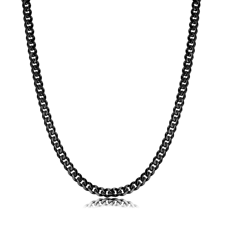 Herrenkette | Gliederkette Stilvoll Robust Langlebig Silber Vielseitig-5 mm-Schwarz-Luzern Mode