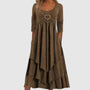 Herzdekor Damenkleid mit Taschen - Elegantes Maxikleid-Braun-S-Luzern Mode