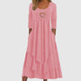 Herzdekor Damenkleid mit Taschen - Elegantes Maxikleid-Rosa-S-Luzern Mode