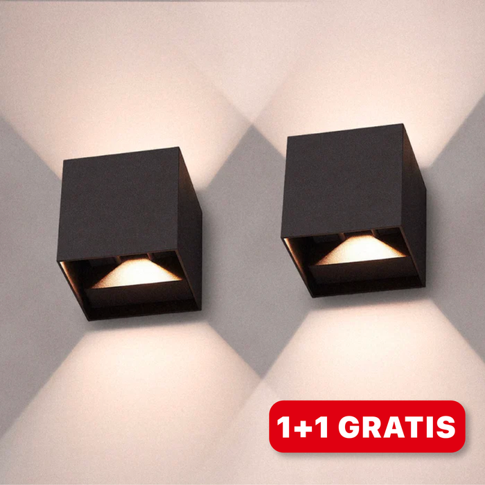 LED Wandleuchte | Kubus Wiederaufladbar Kabellos Vielseitig Stilvoll Stimmungsvolles Licht-Schwarz-Luzern Mode