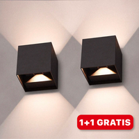 LED Wandleuchte | Kubus Wiederaufladbar Kabellos Vielseitig Stilvoll Stimmungsvolles Licht-Schwarz-Luzern Mode