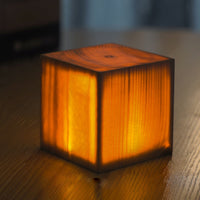 Tischlampe | Holzoptik Stilvoll Modern Langlebig Wiederaufladbar Vielseitig-Quadrat-8cm x 8cm x 9cm-Luzern Mode