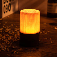 Tischlampe | Holzoptik Stilvoll Modern Langlebig Wiederaufladbar Vielseitig-Zylinder-6cm x 7.5cm-Luzern Mode