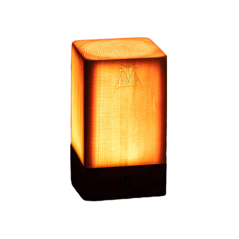 Tischlampe | Holzoptik Stilvoll Modern Langlebig Wiederaufladbar Vielseitig-Luzern Mode