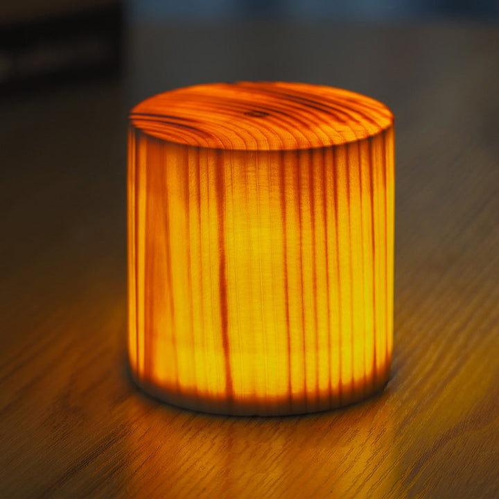 Tischlampe | Holzoptik Stilvoll Modern Langlebig Wiederaufladbar Vielseitig-Zylinder-8cm x 9cm-Luzern Mode