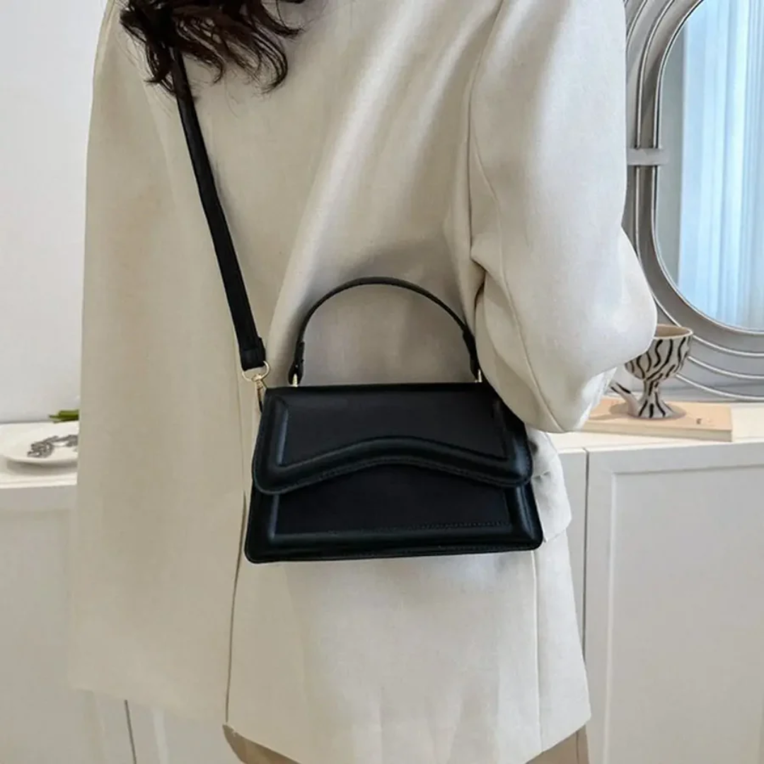 Luxuriöse Damenhandtasche aus Leder mit Schulterriemen-Luzern Mode