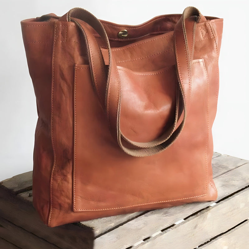 Hochwertige Ledertasche für Damen - Shopper Handtasche-Braun-Luzern Mode