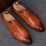 Herren Business Casual Lederschuhe mit Karomuster-Braun-38-Luzern Mode