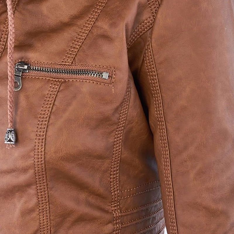 Damen Lederjacke mit Reißverschluss - Stilvoll und Elegant-Luzern Mode