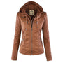 Damen Lederjacke mit Reißverschluss - Stilvoll und Elegant-Khaki-S-Luzern Mode