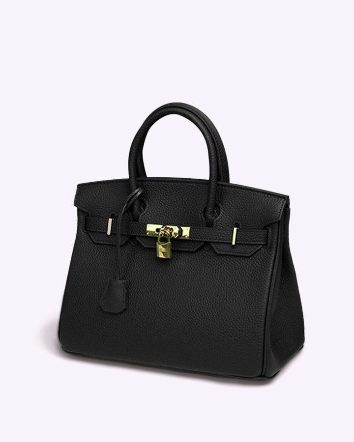 Damen Trenchcoat mit Handtasche und Jeans für Herbstmode-Schwarz-M-Luzern Mode