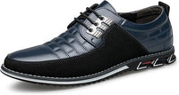 Herren Freizeitschuhe Leder Atmungsaktiv Rutschfest Komfort-Blau-40-Luzern Mode