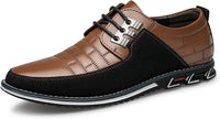 Herren Freizeitschuhe Leder Atmungsaktiv Rutschfest Komfort-Braun-40-Luzern Mode