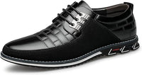 Herren Freizeitschuhe Leder Atmungsaktiv Rutschfest Komfort-Schwarz-40-Luzern Mode