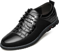 Herren Freizeitschuhe Leder Atmungsaktiv Rutschfest Komfort-Uni Schwarz-40-Luzern Mode