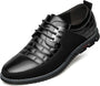 Herren Freizeitschuhe Leder Atmungsaktiv Rutschfest Komfort-Uni Schwarz-40-Luzern Mode