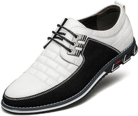 Herren Freizeitschuhe Leder Atmungsaktiv Rutschfest Komfort-Weiß-40-Luzern Mode