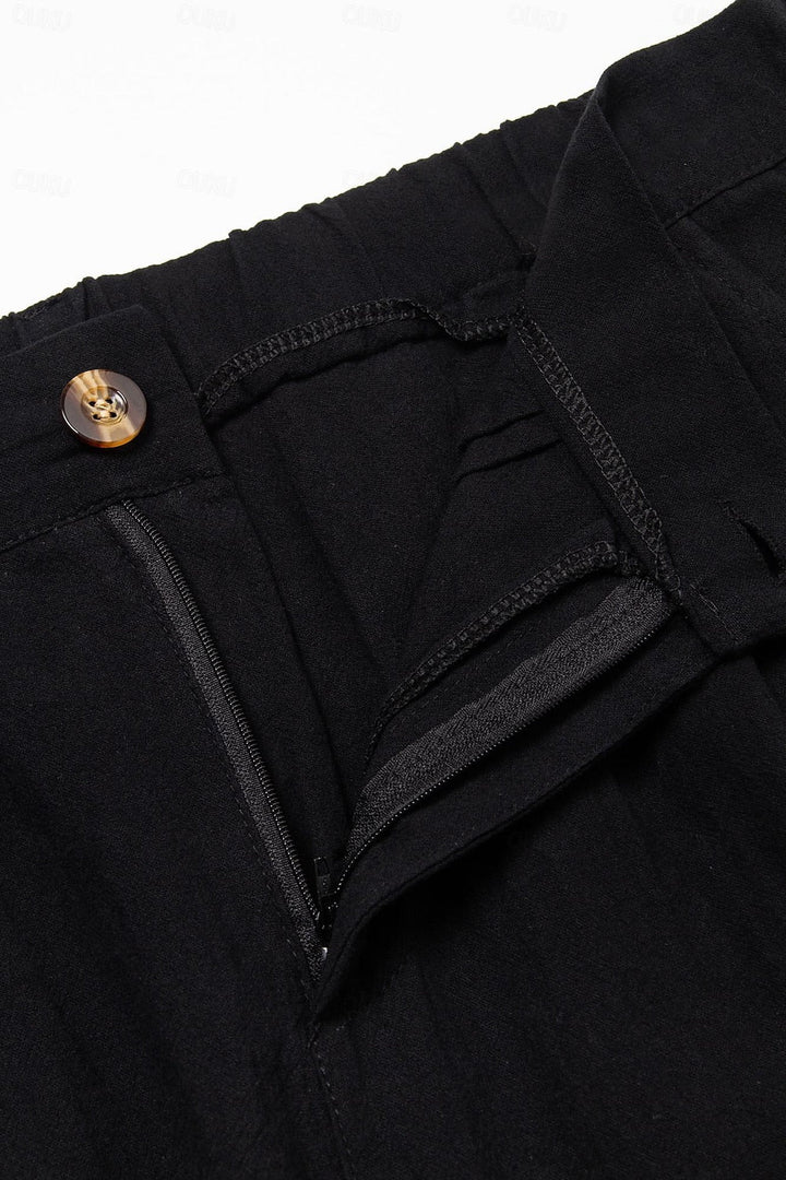 Stilvolle Leinen-Baumwoll-Herren Shorts – Mailand