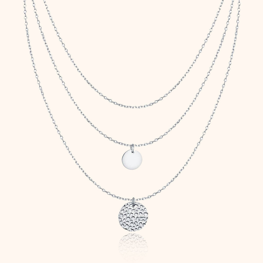 Mehrlagige Halskette | Stilvoll Anhänger Silber Langlebig Einzigartig 3-teilig-Silber-Luzern Mode