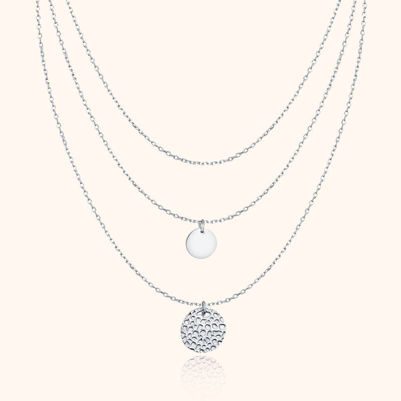 Mehrlagige Halskette | Stilvoll Anhänger Silber Langlebig Einzigartig 3-teilig-Silber-Luzern Mode