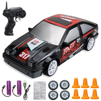 Mini Drift Auto | Wiederaufladbar Langlebiger Rennwagen mit Fernbedienung-HONDA 2x Batterie-Luzern Mode