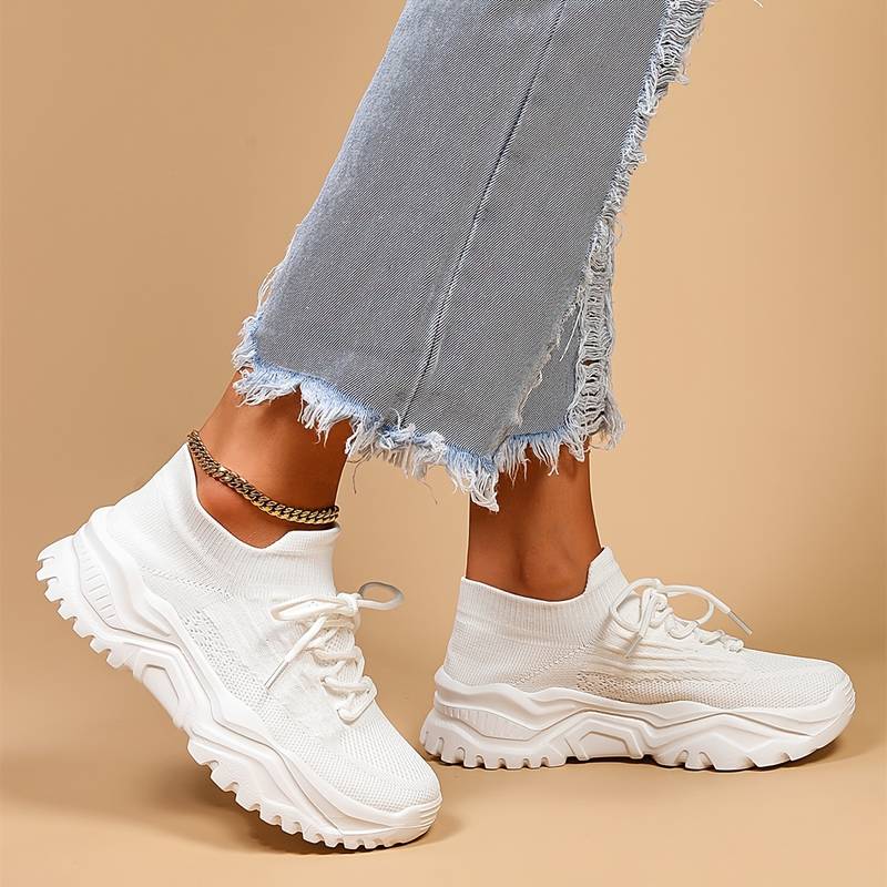 Damen Sneaker mit Strick-Obermaterial und Komfortsohle-Luzern Mode