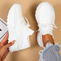 Damen Sneaker mit Strick-Obermaterial und Komfortsohle-Weiß-35-Luzern Mode